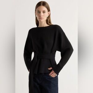 MODERN CITIZEN Nara Tie-Front Knit Sweater Black, Small